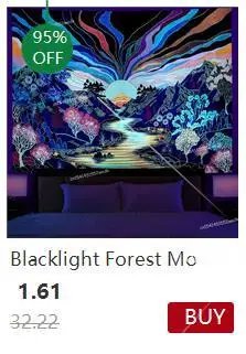 Trippy Girl Blacklight Tapestry UV Reactive Wall Hanging Living Room Decor Decoration Smoking Tapestries Aesthetic Sofa Blankets