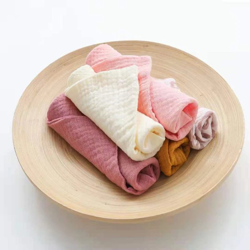 5 PcsWashcloth FaceclothInfant Wash Hand Face Wipes Baby Cotton Square Towels Handkerchief Muslin Cloth Feeding Bib