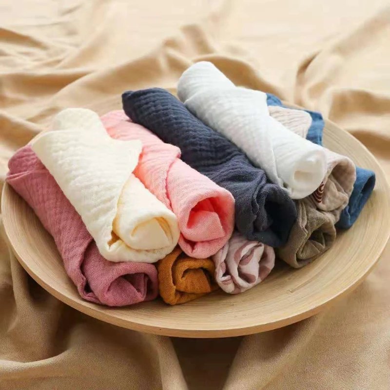 5 PcsWashcloth FaceclothInfant Wash Hand Face Wipes Baby Cotton Square Towels Handkerchief Muslin Cloth Feeding Bib