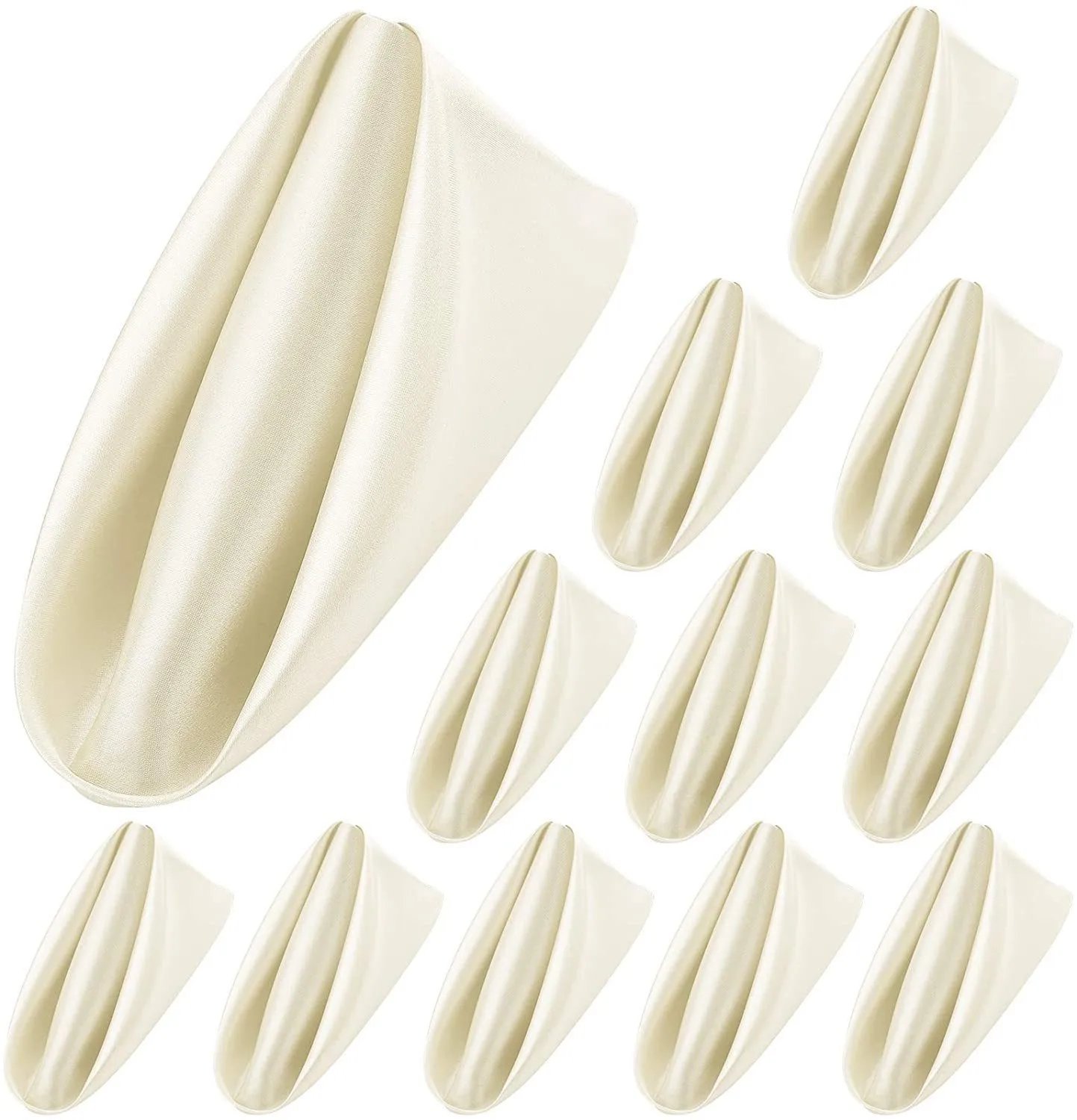12Pcs 43*43cm Square Satin Table Napkin Hotel Serving Table Napkins Wedding Party Soft Handkerchief Christmas Home Table Decor