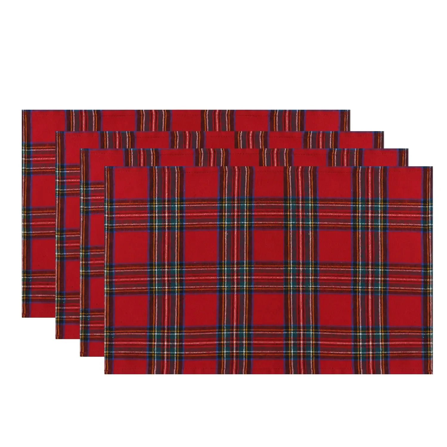 Christmas Scottish Tartan Plaid Cloth Napkins Classsic Red Plaid Dinner Napkins Festive Handkerchief for Home Party Table Decor