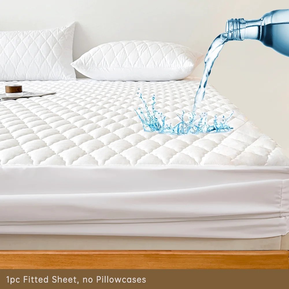 Waterproof Throw Mattress Cover Bed Fitted Sheet Mattress Protector Single/Double/140/160 Muti Size Gray/White Waterproof Throw Mattress Cover Bed Fitted Sheet Mattress Protector Single/Double/140/160 Muti Size Gray/White
