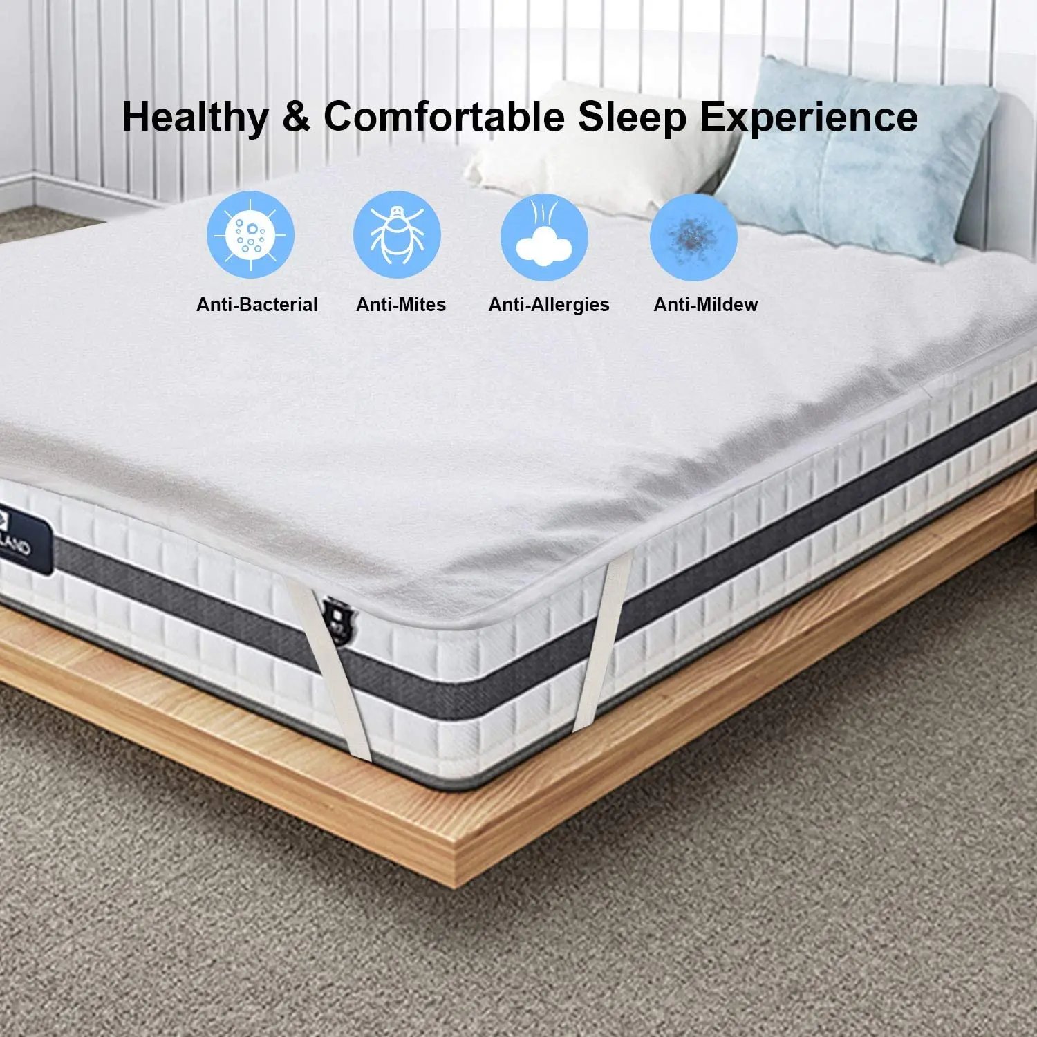 Waterproof Bedsheet Cotton Terry Flat Sheet Style Mattress Cover Anti Mites & Washable Sheet Protector