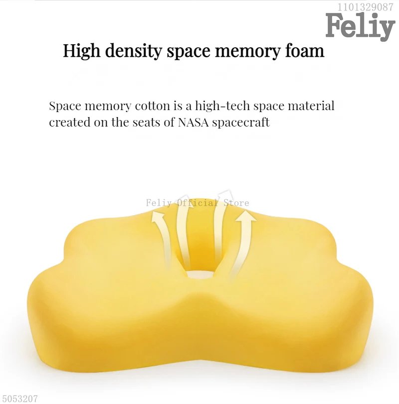 Memory Foam Office Chair Cushion Car Seat Support Waist Pillow Massage Lumbar Orthopedic Pillow Buttock Coccyx Cushion Back Pads