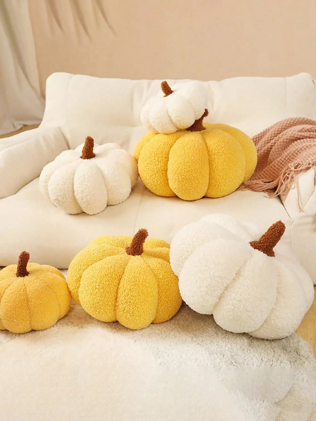 Soft Pumpkin Pillow Sofa Cushion Bedroom Decoration Kids Gifts Baby Soothing Hallowen Decoration Plushies Toys Outdoor Pillows
