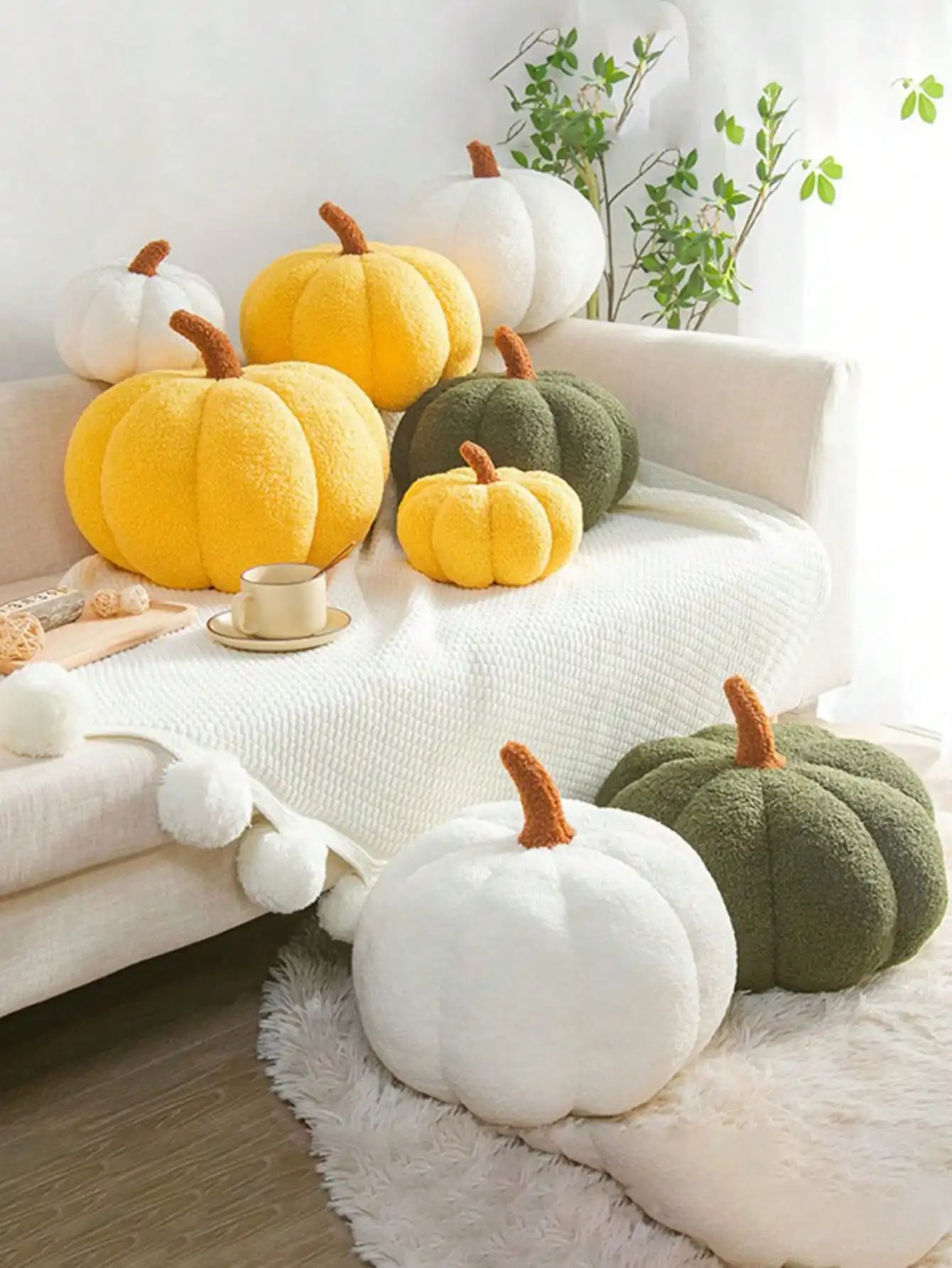 Soft Pumpkin Pillow Sofa Cushion Bedroom Decoration Kids Gifts Baby Soothing Hallowen Decoration Plushies Toys Outdoor Pillows