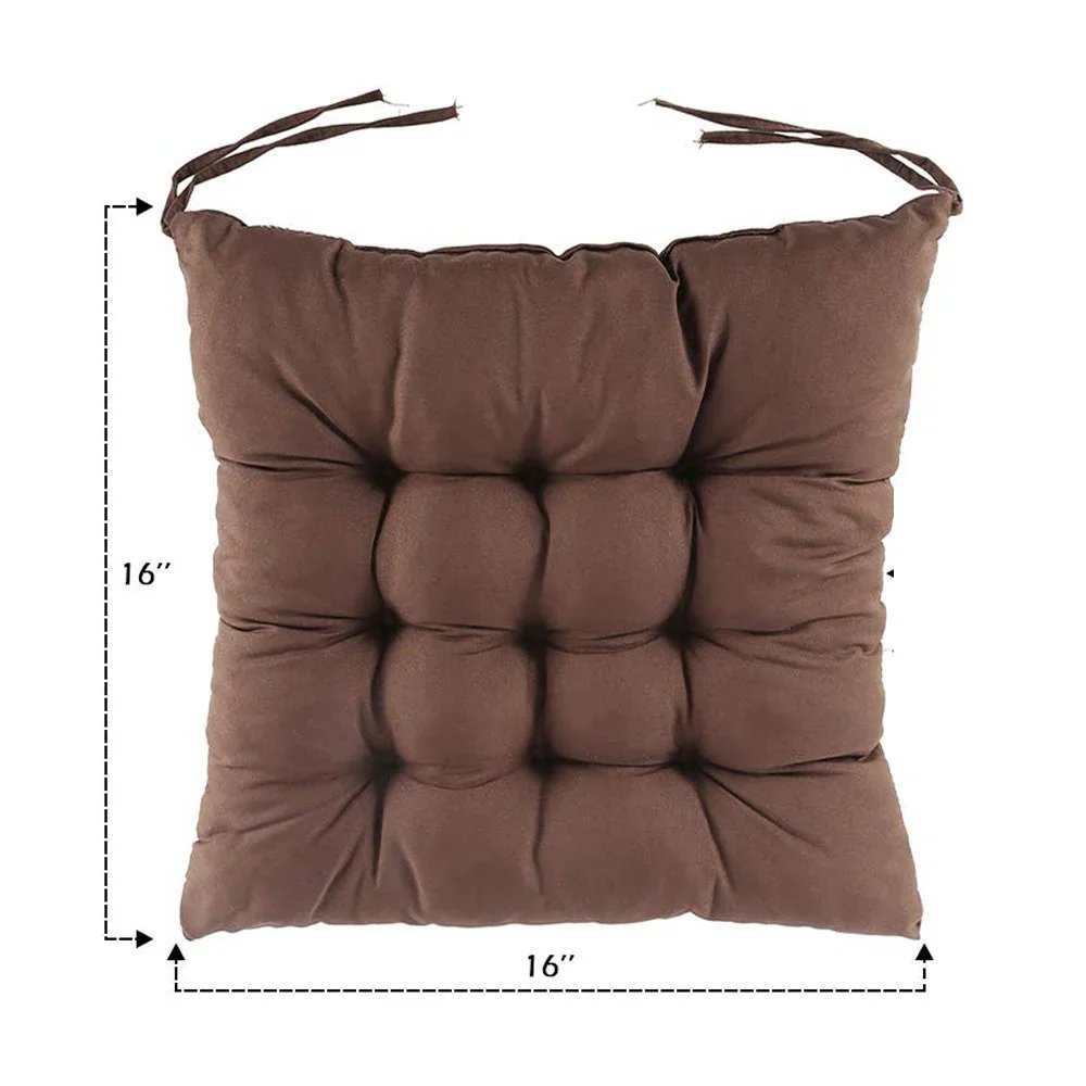 4PCS Square Dining Chair Cushion Thickened Non-slip Tether Living Room Office Chair Cushion Garden Sofa Cushion 40x40cm
