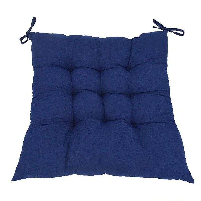 4PCS Square Dining Chair Cushion Thickened Non-slip Tether Living Room Office Chair Cushion Garden Sofa Cushion 40x40cm