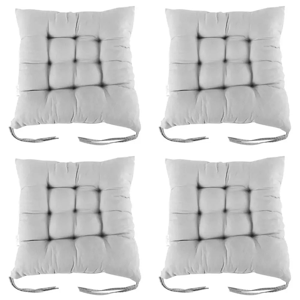 4PCS Square Dining Chair Cushion Thickened Non-slip Tether Living Room Office Chair Cushion Garden Sofa Cushion 40x40cm