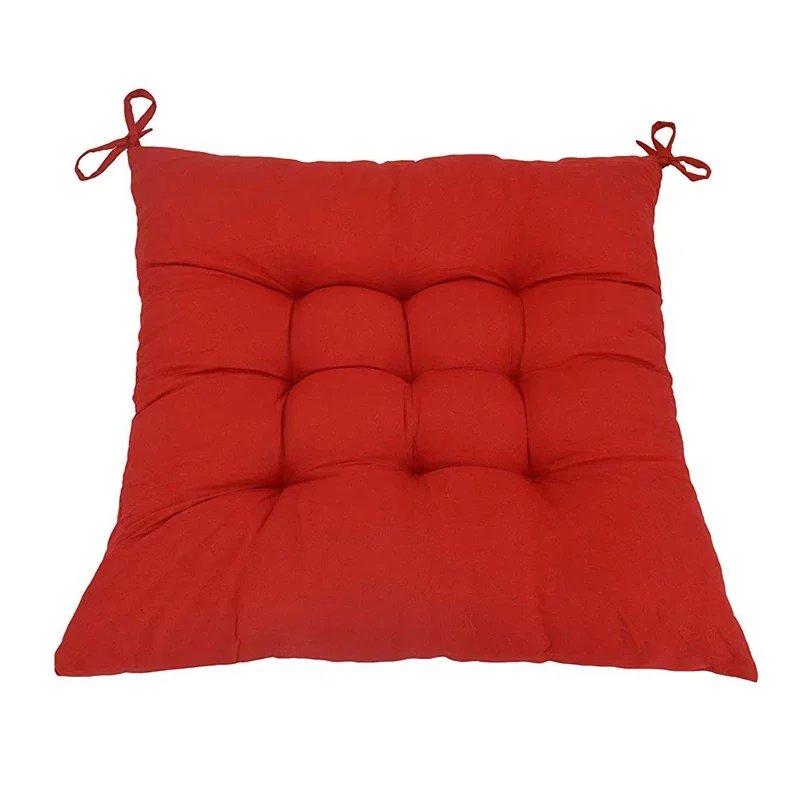 4PCS Square Dining Chair Cushion Thickened Non-slip Tether Living Room Office Chair Cushion Garden Sofa Cushion 40x40cm