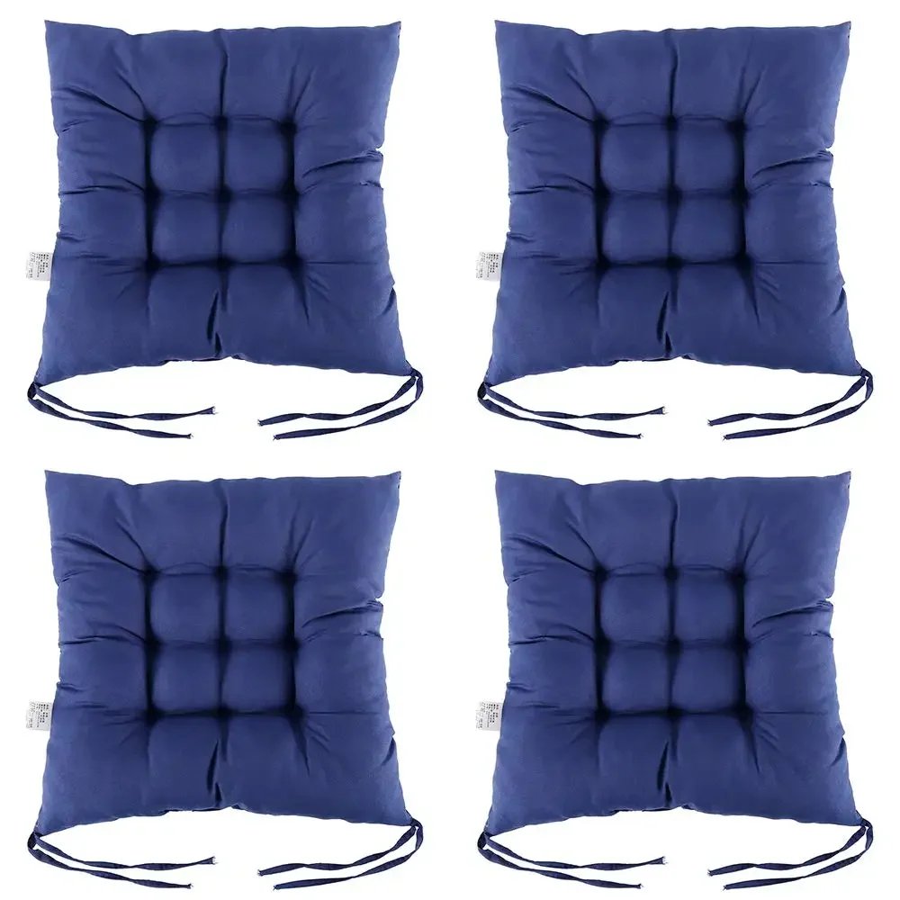 4PCS Square Dining Chair Cushion Thickened Non-slip Tether Living Room Office Chair Cushion Garden Sofa Cushion 40x40cm