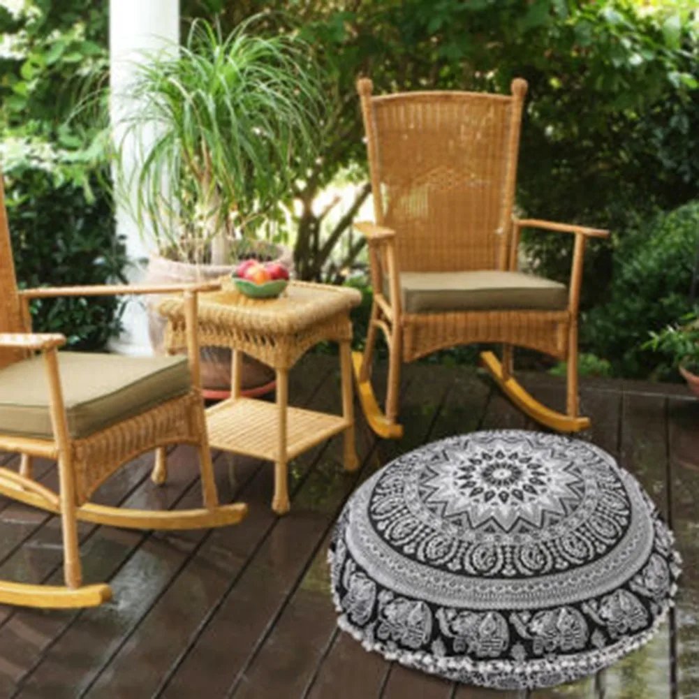 43CM Round Pattern Pillowcase Bohemian Cushion Cover Floor Cushion Printed Pillows Cover For Home Hotel Bar Car Decorate