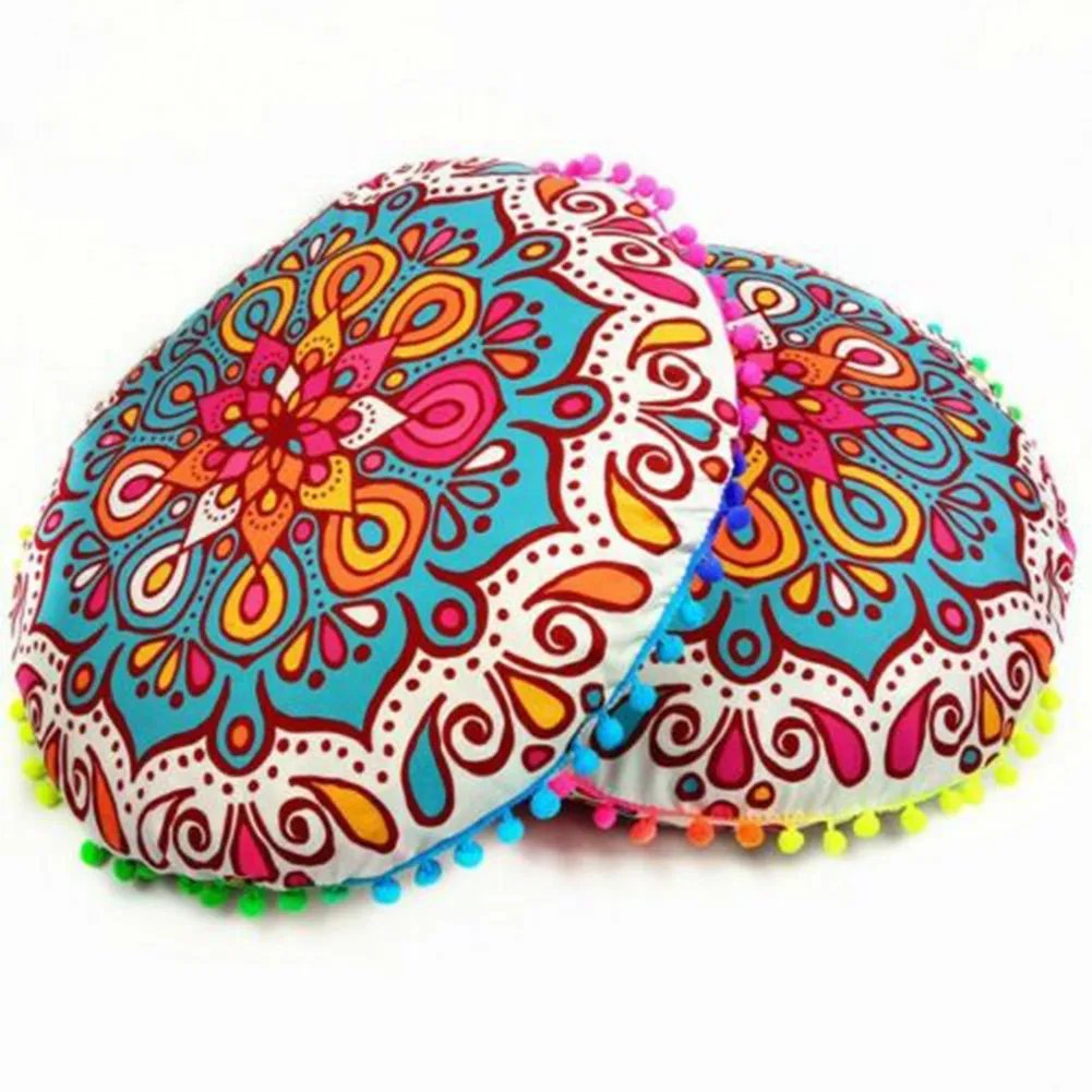 43CM Round Pattern Pillowcase Bohemian Cushion Cover Floor Cushion Printed Pillows Cover For Home Hotel Bar Car Decorate