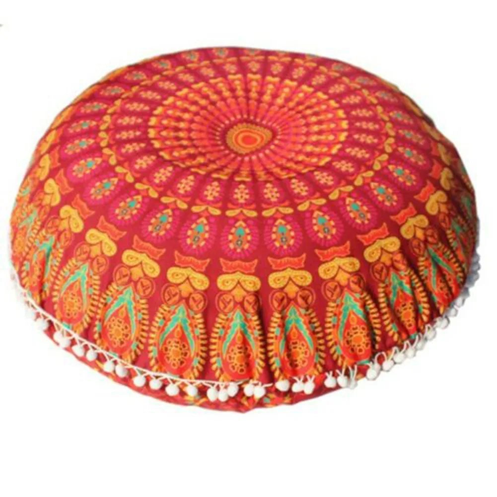 43CM Round Pattern Pillowcase Bohemian Cushion Cover Floor Cushion Printed Pillows Cover For Home Hotel Bar Car Decorate