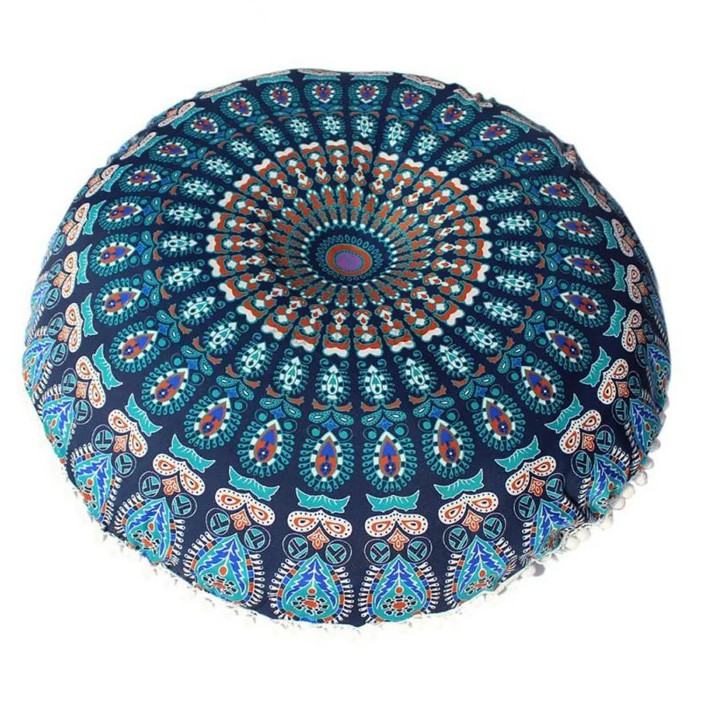 43CM Round Pattern Pillowcase Bohemian Cushion Cover Floor Cushion Printed Pillows Cover For Home Hotel Bar Car Decorate