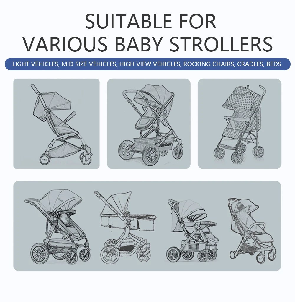 Mosquito Net For Baby Stroller Summer Pram Insect Shield Net Infants Pushchair Cart Safe Protection Mesh Pram Accessories