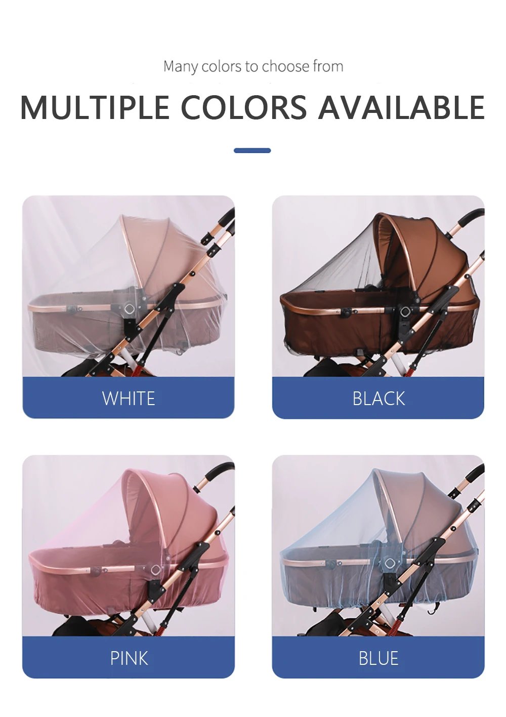 Mosquito Net For Baby Stroller Summer Pram Insect Shield Net Infants Pushchair Cart Safe Protection Mesh Pram Accessories