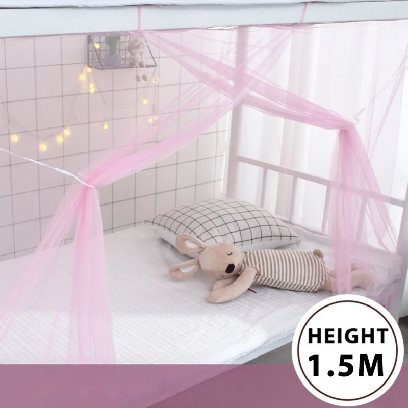 1pcs Moustiquaire Canopy White Four Corner Post Portable Square Mosquito Control Mosquito Net Bedroom Sleeping Mosquito Net