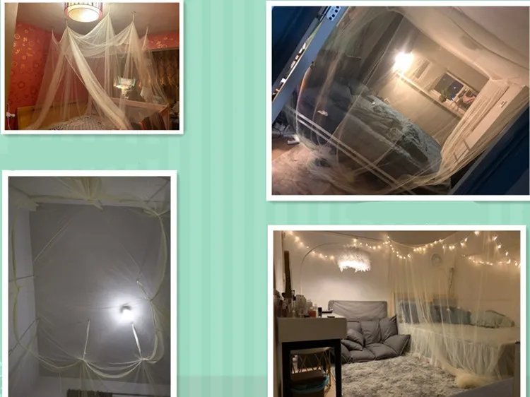 Sexy Mosquito Net Palace Four Door King/Queen Double Size Home Single  Bed Prevent Insect Outdoor Square Grace White Canopy Net