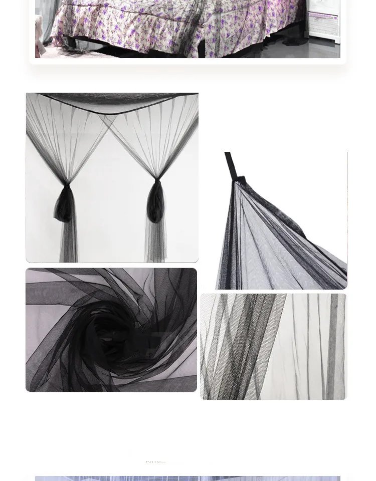 Sexy Mosquito Net Palace Four Door King/Queen Double Size Home Single  Bed Prevent Insect Outdoor Square Grace White Canopy Net
