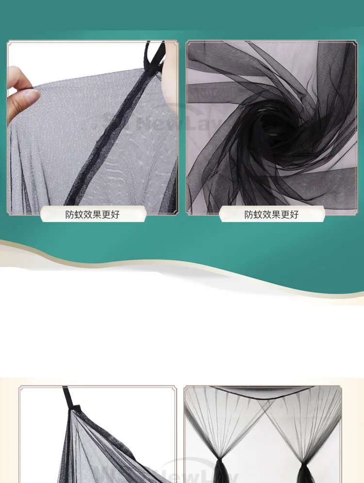 Sexy Mosquito Net Palace Four Door King/Queen Double Size Home Single  Bed Prevent Insect Outdoor Square Grace White Canopy Net