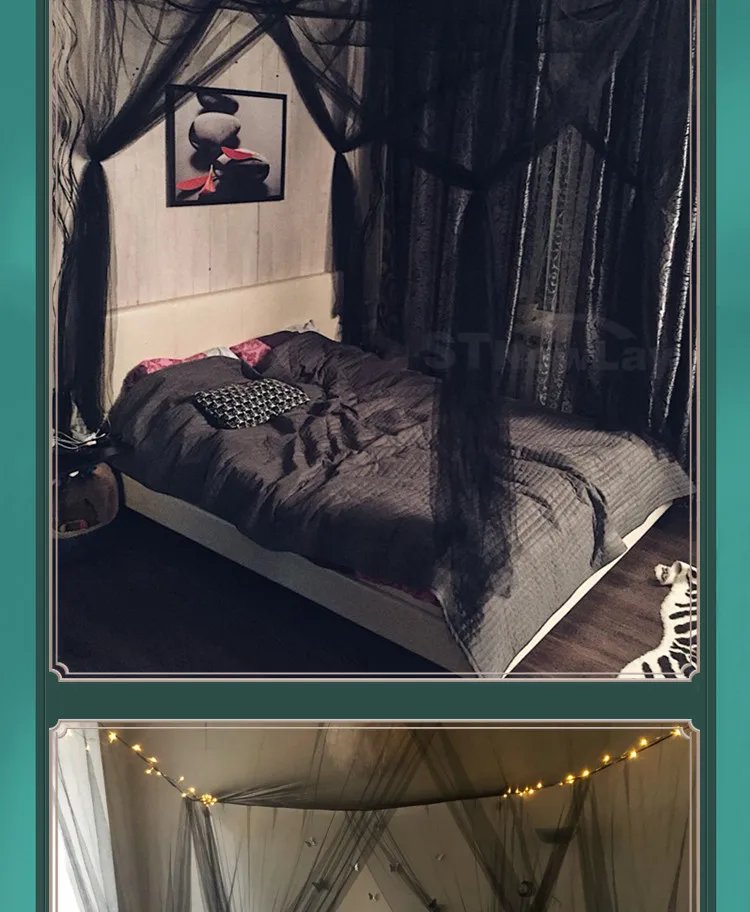 Sexy Mosquito Net Palace Four Door King/Queen Double Size Home Single  Bed Prevent Insect Outdoor Square Grace White Canopy Net