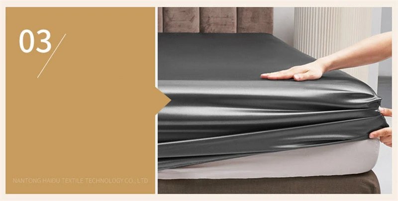 Luxury Satin Fabric Queen Size Bed Sheets Set King High Quality Fitted Sheet Flat Sheet Pillowcase Solid Bed Set Bedsheet Sets