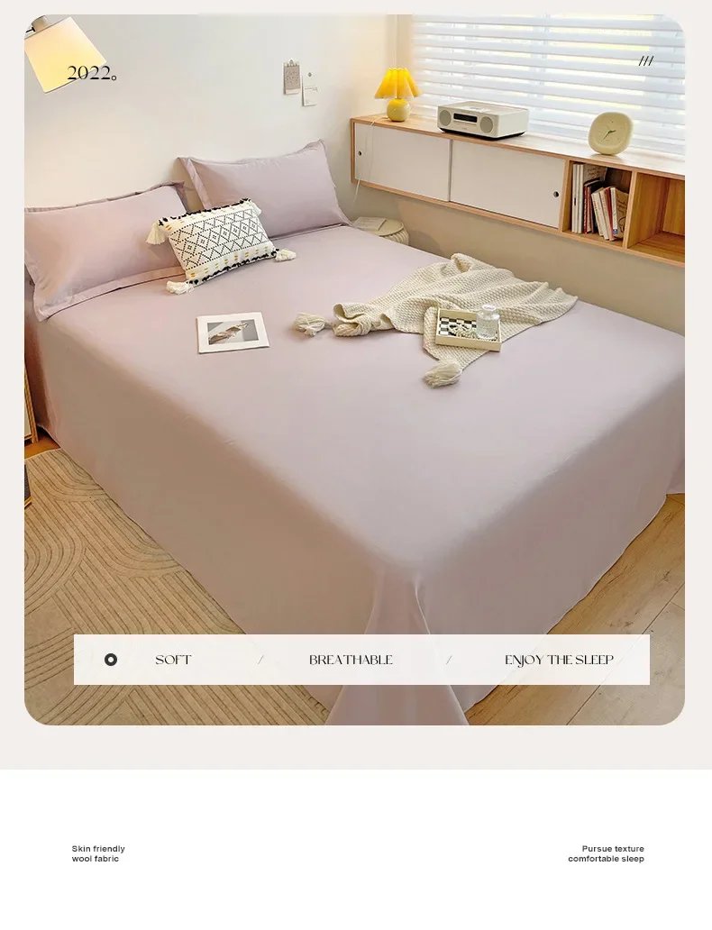 Dormitory Single Piece Bed Sheet Three Sets Good Color Washed Cotton Single Piece Bed Sheet Simple Student