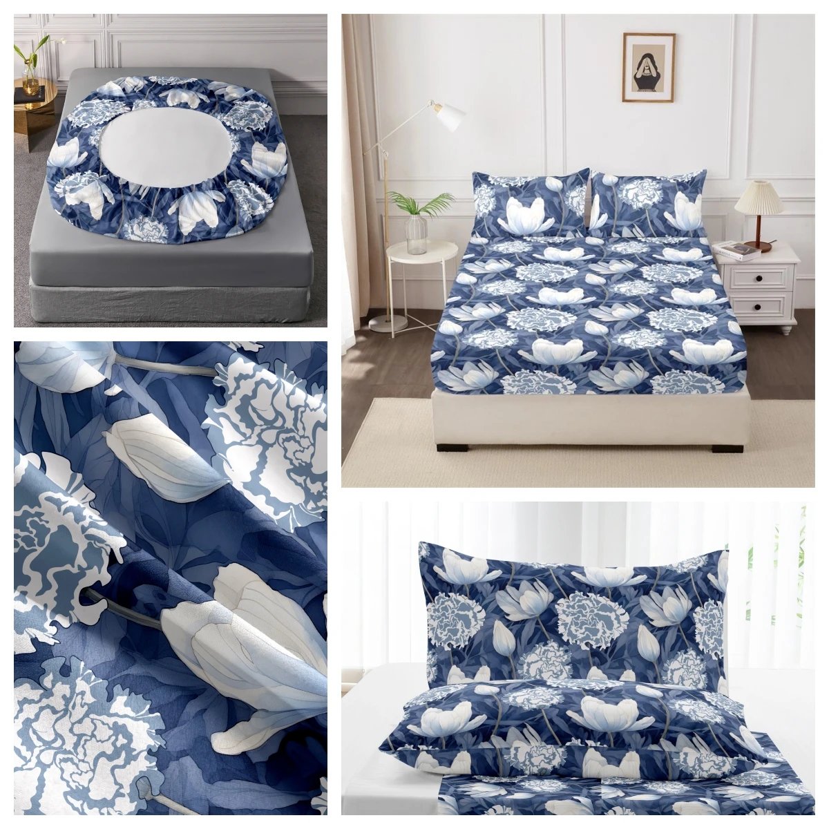 100% Polyester 3pcs Printed Sanding Fitted Sheet and pillowcases Set Elastic Band Around Mattress Cover King Size Bed Cover 100% Polyester 3pcs Printed Sanding Fitted Sheet and pillowcases Set Elastic Band Around Mattress Cover King Size Bed Cover