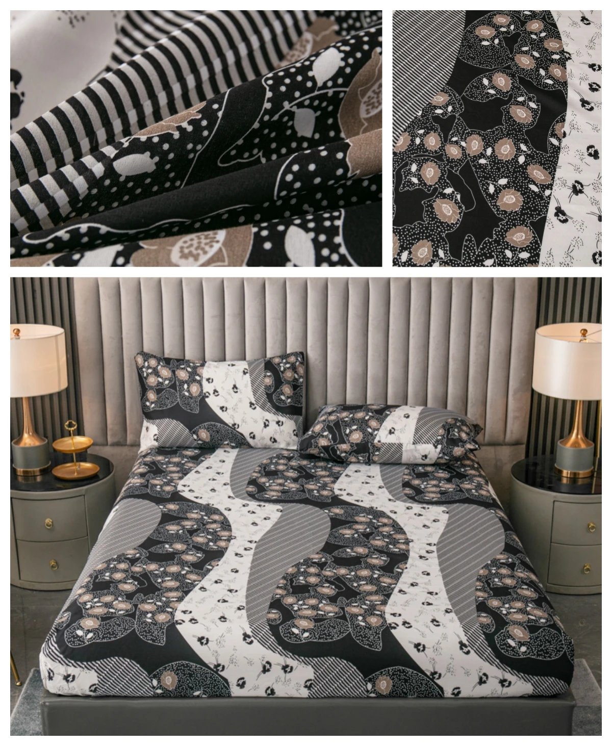 100% Polyester 3pcs Printed Sanding Fitted Sheet and pillowcases Set Elastic Band Around Mattress Cover King Size Bed Cover 100% Polyester 3pcs Printed Sanding Fitted Sheet and pillowcases Set Elastic Band Around Mattress Cover King Size Bed Cover