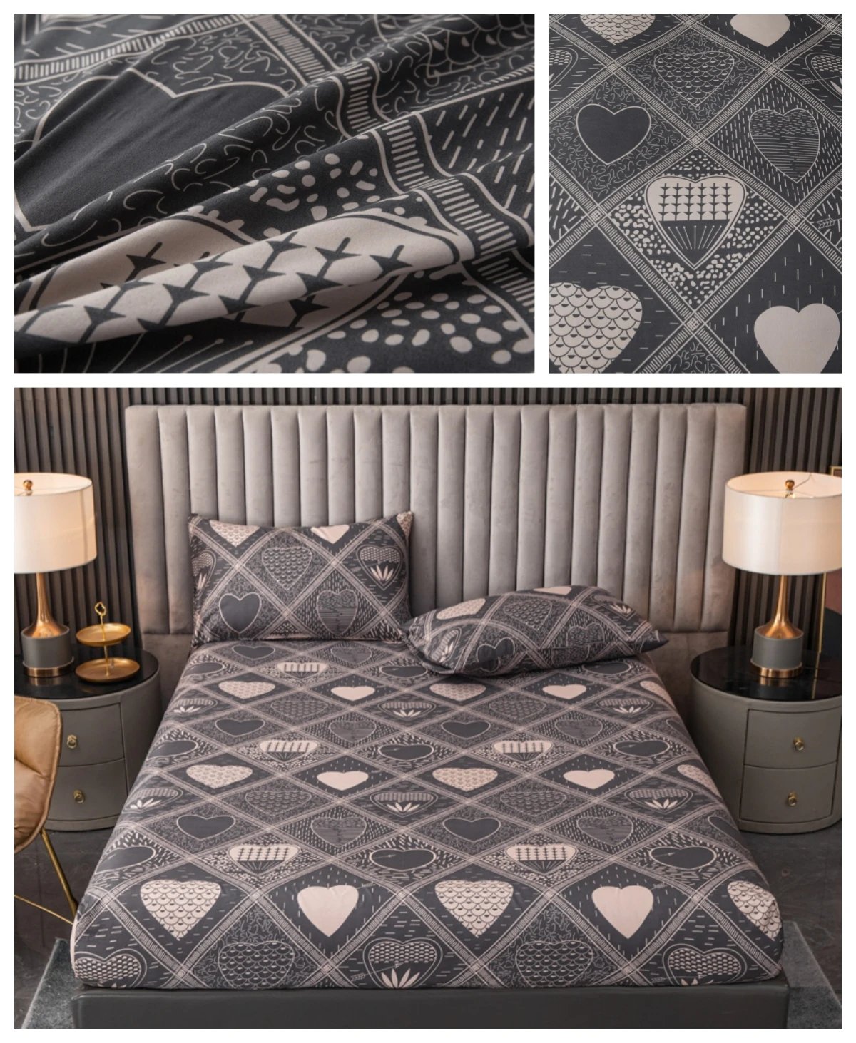 100% Polyester 3pcs Printed Sanding Fitted Sheet and pillowcases Set Elastic Band Around Mattress Cover King Size Bed Cover 100% Polyester 3pcs Printed Sanding Fitted Sheet and pillowcases Set Elastic Band Around Mattress Cover King Size Bed Cover