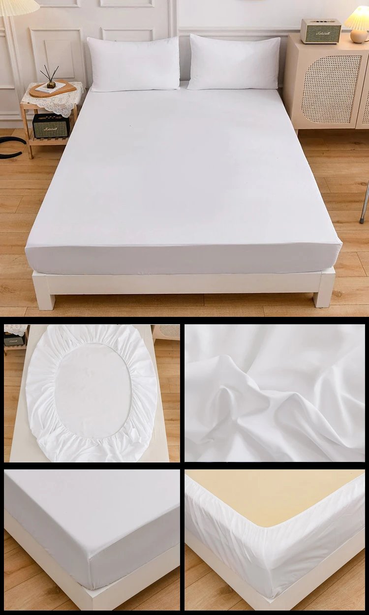 Kuup-Polyester 3pcs Solid Color Bedding Fitted Sheet And Pillowcases Elastic Band Around Mattress Cover Queen Size Bed Cover Kuup-Polyester 3pcs Solid Color Bedding Fitted Sheet And Pillowcases Elastic Band Around Mattress Cover Queen Size Bed Cover 
