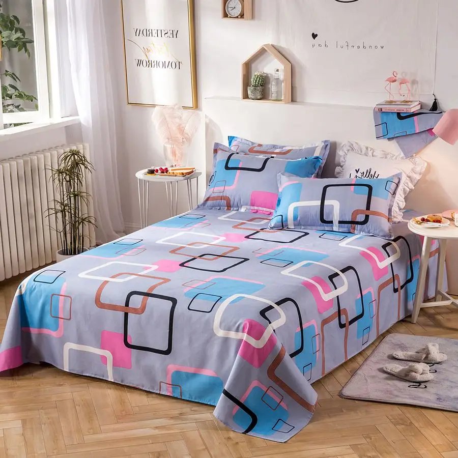 3pcs/Set Home Textile Bed Sheet Set with Pillowcases Cotton Material Lovers Room Bedding Room Flat Sheet 3pcs/Set Home Textile Bed Sheet Set with Pillowcases Cotton Material Lovers Room Bedding Room Flat Sheet