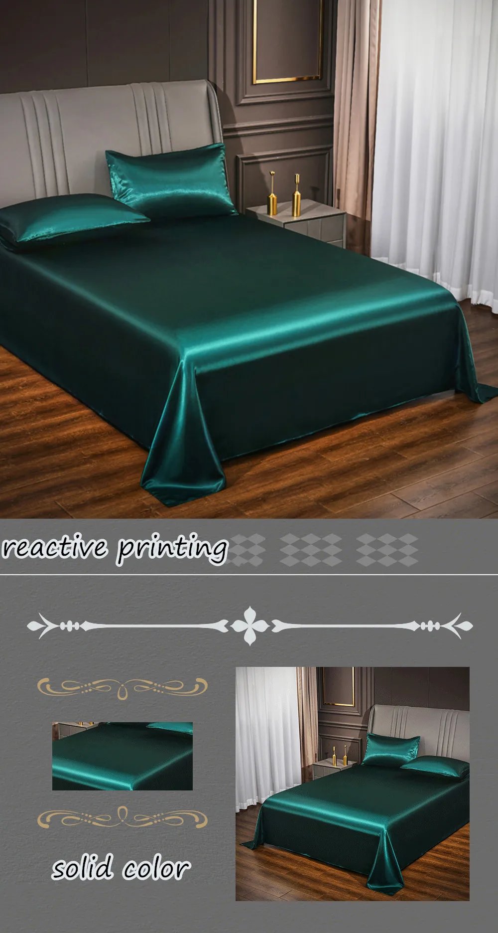 Satin Silk Bed Sheets for Summer Plain Flat Sheet for Double Bed Twin/Full/Queen/King Size Bed Linen (pillowcase need order) Satin Silk Bed Sheets for Summer Plain Flat Sheet for Double Bed Twin/Full/Queen/King Size Bed Linen (pillowcase need order)