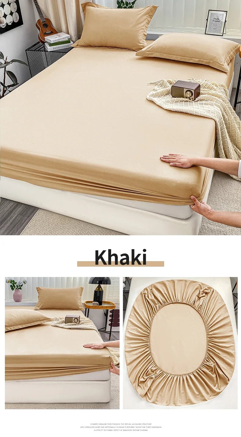 Solid Brushed Bed Sheet Set,Premium Fitted Sheet and Pillowcases,Soft Sateen Finish for Luxurious Comfort,Easy Care