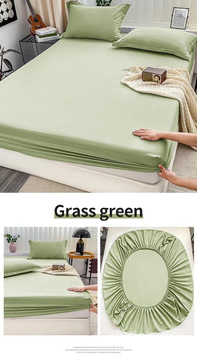 Solid Brushed Bed Sheet Set,Premium Fitted Sheet and Pillowcases,Soft Sateen Finish for Luxurious Comfort,Easy Care