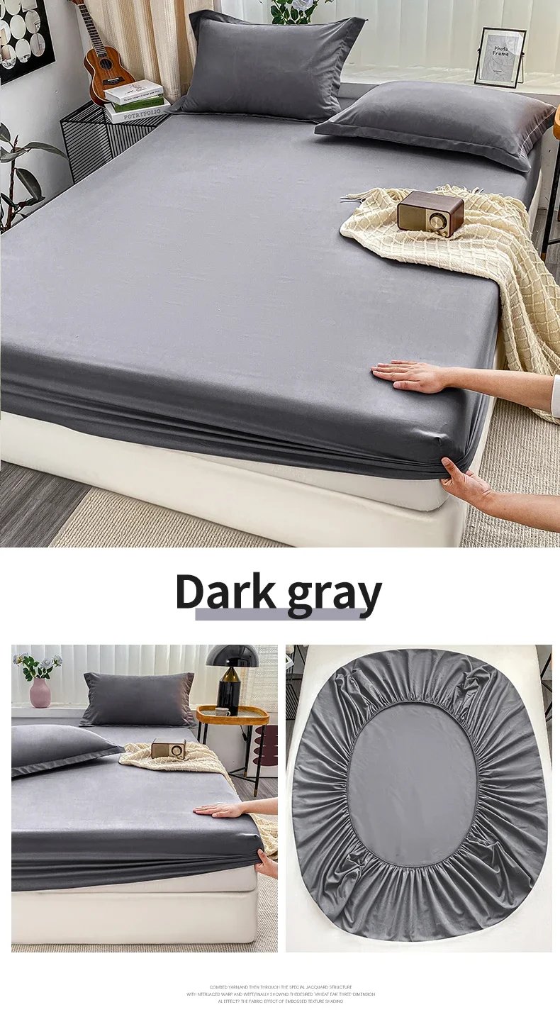 Solid Brushed Bed Sheet Set,Premium Fitted Sheet and Pillowcases,Soft Sateen Finish for Luxurious Comfort,Easy Care