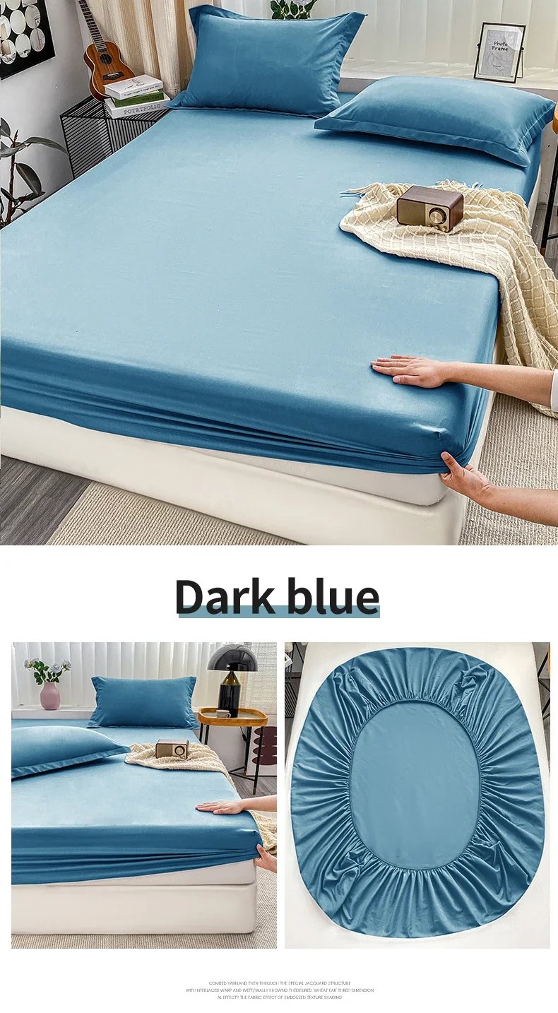 Solid Brushed Bed Sheet Set,Premium Fitted Sheet and Pillowcases,Soft Sateen Finish for Luxurious Comfort,Easy Care