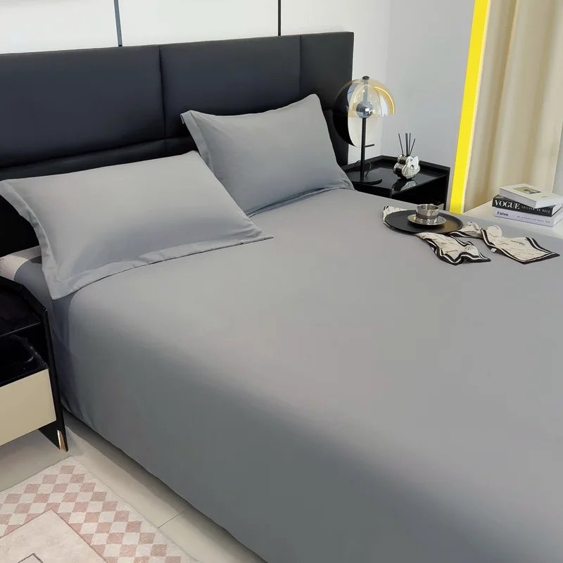 2024 Ins Solid Color1pcs Bed Sheet Simple Student Dormitory Washed Cotton Single Product Quilt Three Piece Set Single and Double