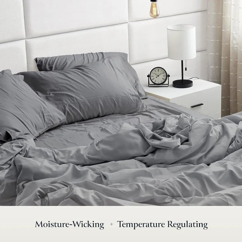 Luxury 6 Piece Bed Sheets for Queen Size Bed, with Elastic, Breathable Hotel Sheets & Pillowcase Set, Wrinkle Free Luxury 6 Piece Bed Sheets for Queen Size Bed, with Elastic, Breathable Hotel Sheets & Pillowcase Set, Wrinkle Free
