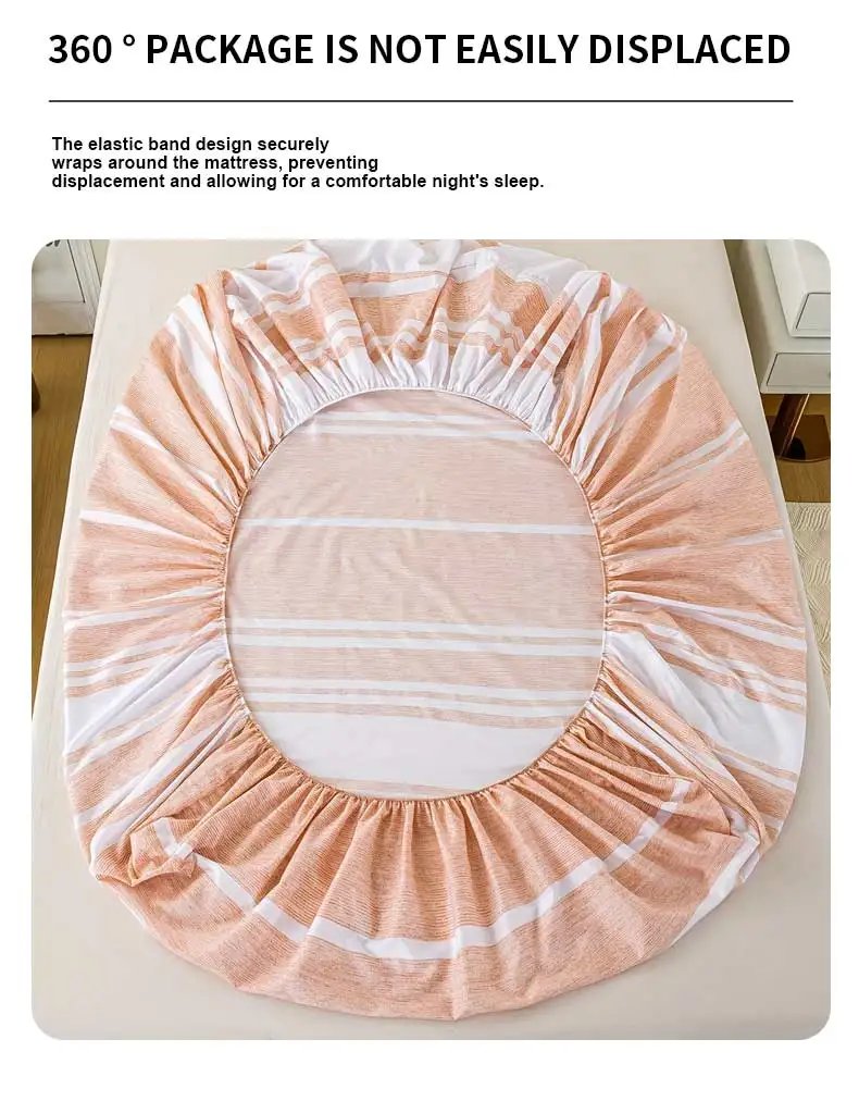 3-Piece Striped Fitted Sheet Set &ndash; Luxuriously Soft & Breathable &ndash; Includes 1 Fitted Sheet and 2 Pillowcases for Cozy Sleep &ndash; Pe