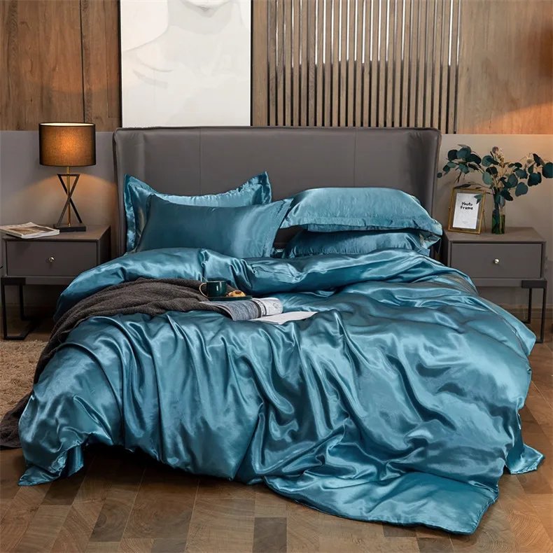 Bedding Set Solid Color Luxury Bedding Kit Rayon Satin Duvet Cover Set Twin Queen King Size Bed Set 2pcs/3pcs/4pcs Bedding Set Solid Color Luxury Bedding Kit Rayon Satin Duvet Cover Set Twin Queen King Size Bed Set 2pcs/3pcs/4pcs