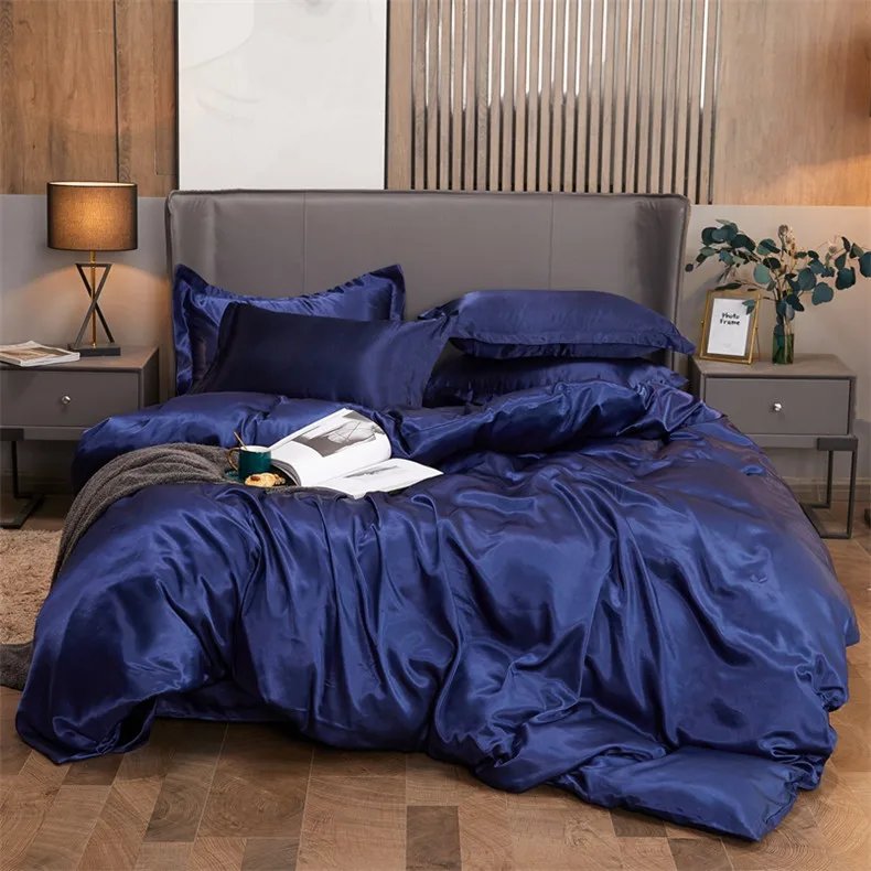 Bedding Set Solid Color Luxury Bedding Kit Rayon Satin Duvet Cover Set Twin Queen King Size Bed Set 2pcs/3pcs/4pcs Bedding Set Solid Color Luxury Bedding Kit Rayon Satin Duvet Cover Set Twin Queen King Size Bed Set 2pcs/3pcs/4pcs