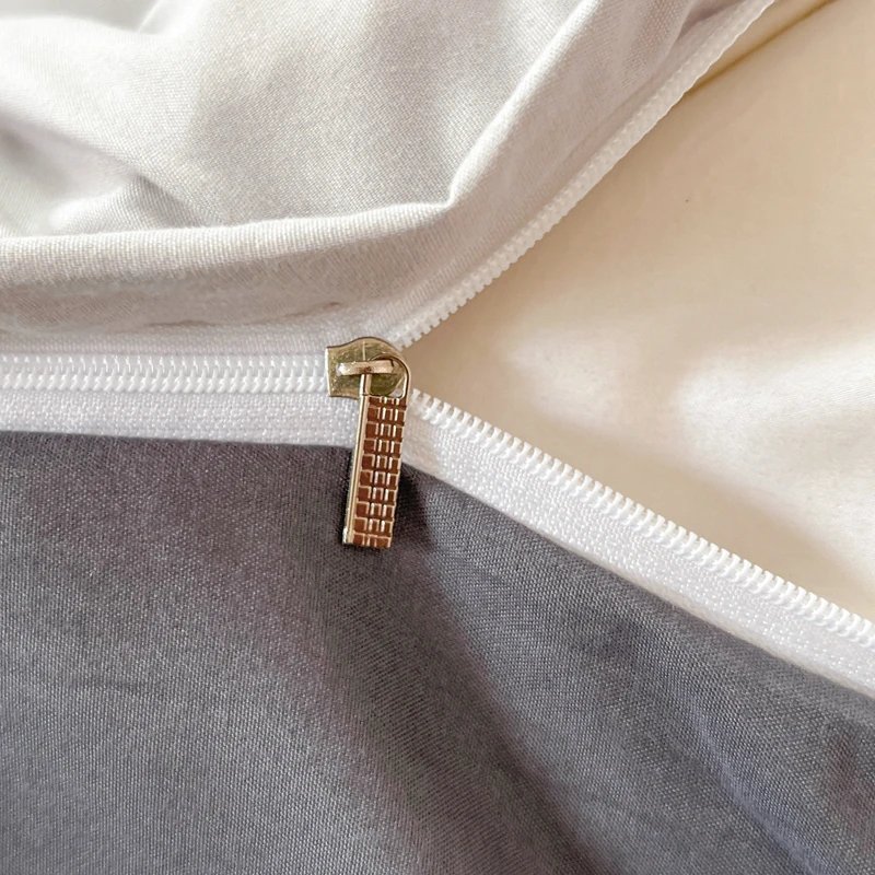 2-side Solid Color Brush Fabric Bed Set 4 Pieces Duvet Cover Pillowcase Bedding Set Bed Sheet Quilt Cover Single Queen King Size