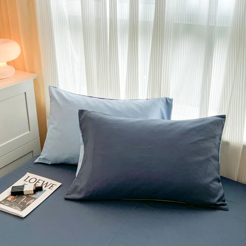 2-side Solid Color Brush Fabric Bed Set 4 Pieces Duvet Cover Pillowcase Bedding Set Bed Sheet Quilt Cover Single Queen King Size