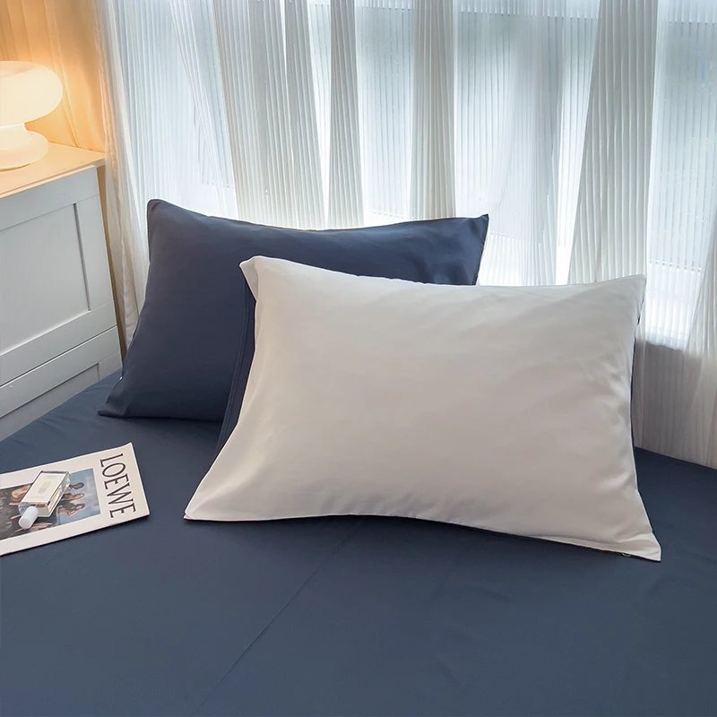 2-side Solid Color Brush Fabric Bed Set 4 Pieces Duvet Cover Pillowcase Bedding Set Bed Sheet Quilt Cover Single Queen King Size