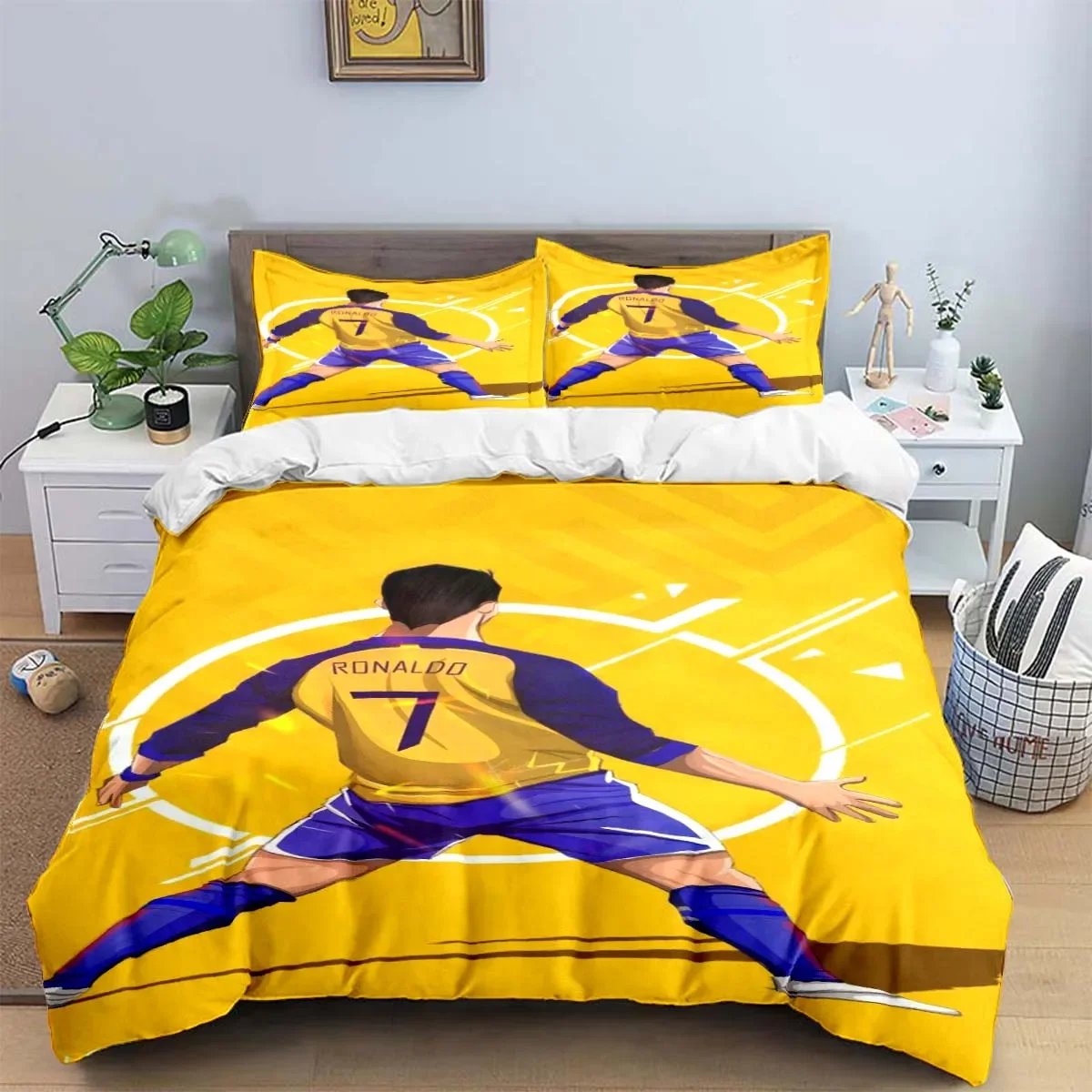 Fashion Football R-Ronaldo Digital Printing Bedding Set Duvet Cover Comforter Bed  Youth Kids Girl Boys Birthday Gift