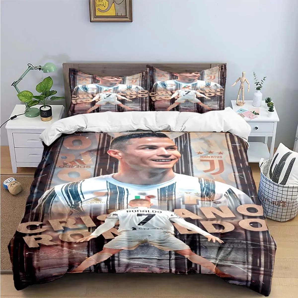 Fashion Football R-Ronaldo Digital Printing Bedding Set Duvet Cover Comforter Bed  Youth Kids Girl Boys Birthday Gift