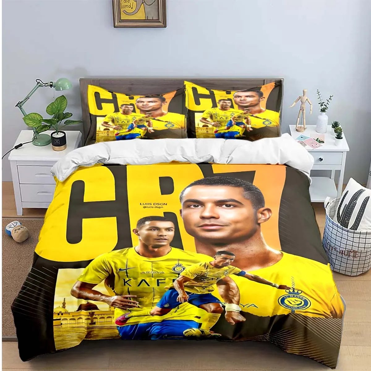 Fashion Football R-Ronaldo Digital Printing Bedding Set Duvet Cover Comforter Bed  Youth Kids Girl Boys Birthday Gift