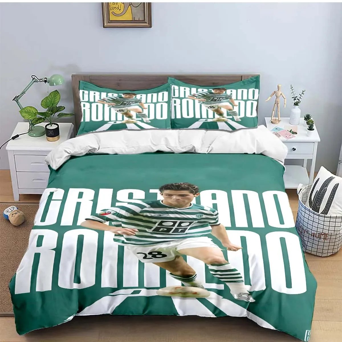 Fashion Football R-Ronaldo Digital Printing Bedding Set Duvet Cover Comforter Bed  Youth Kids Girl Boys Birthday Gift